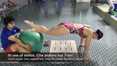 【動画】女子水泳選手のトレーニング、エロい